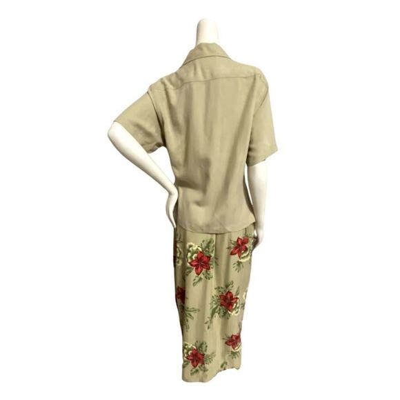 Bamboo Traders 100% Silk (2) Pc Wrap Skirt and Blouse Size 10 - Picture 3 of 4